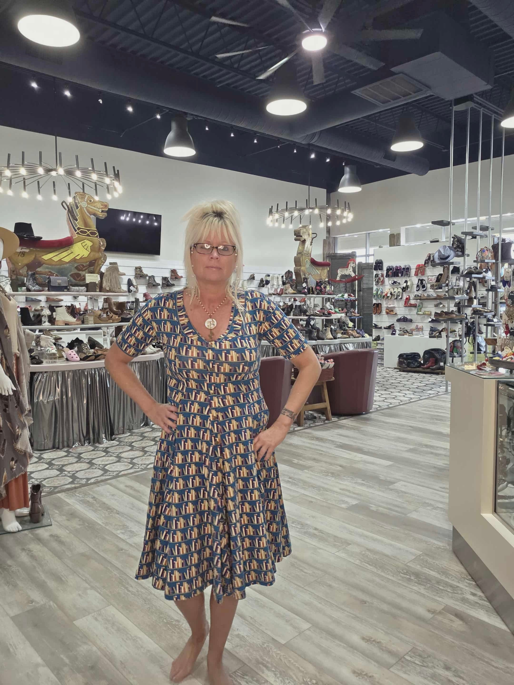 Literature Dress in Library Print by Effie's Heart