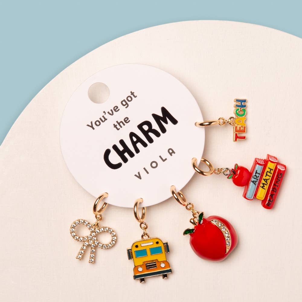 5-Pc Assorted School Theme Charm Set Robin Boutique
