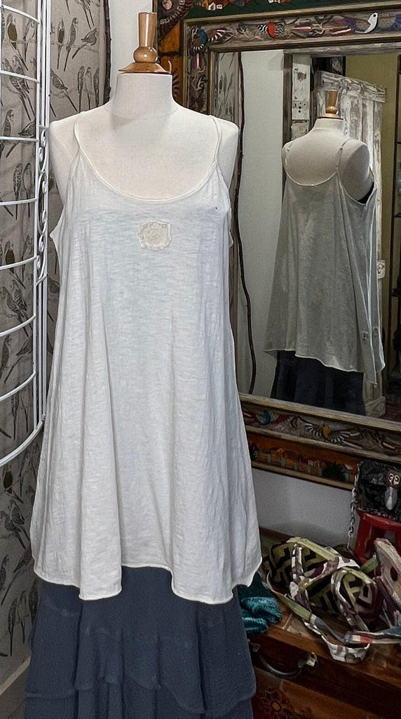 Distressed Cami w/Lace Inset by PaperLace - Robin Boutique-Boutique 