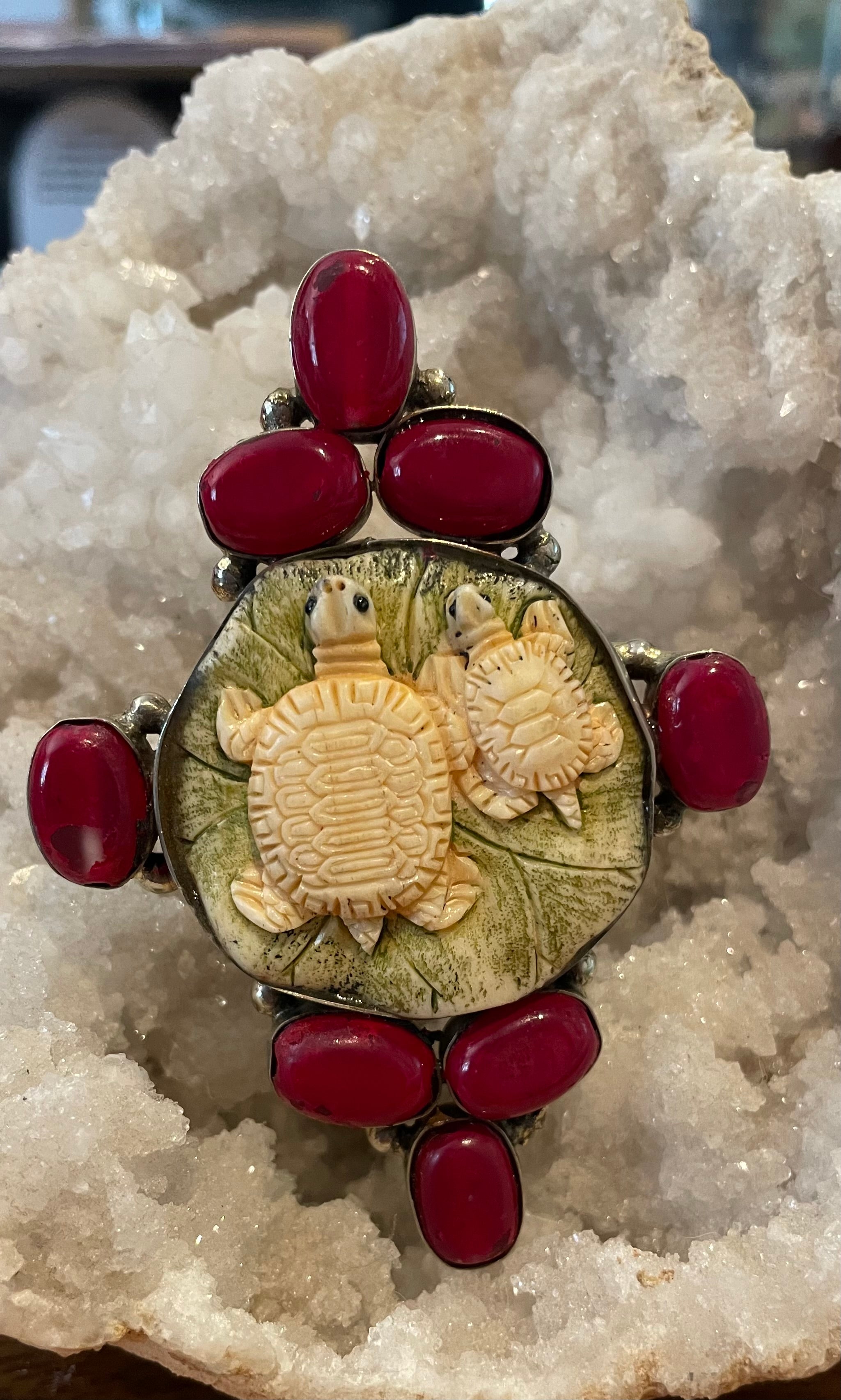 Carved Turtles Adjustable Ring