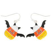 Halloween Candy Corn Bat Rhinestone Epoxy Earrings Robin Boutique