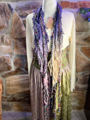 Boho Mixed Tassel Handmade Scarf Necklace