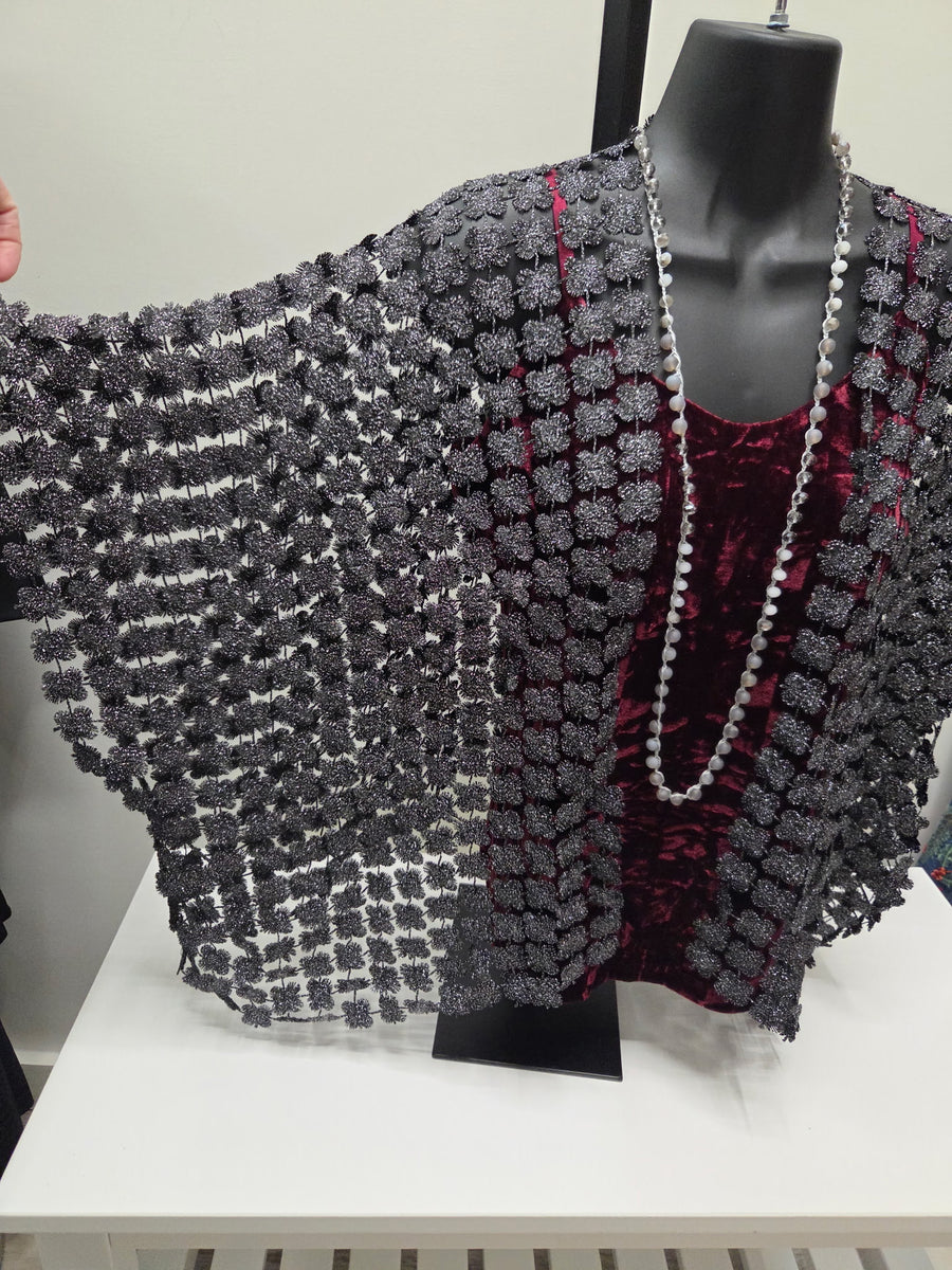 Soft Glitter Lace Cardigan by Paisley Vine Robin Boutique