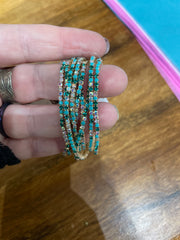 Rhinestone Tennis Stretch Bracelets on Gold