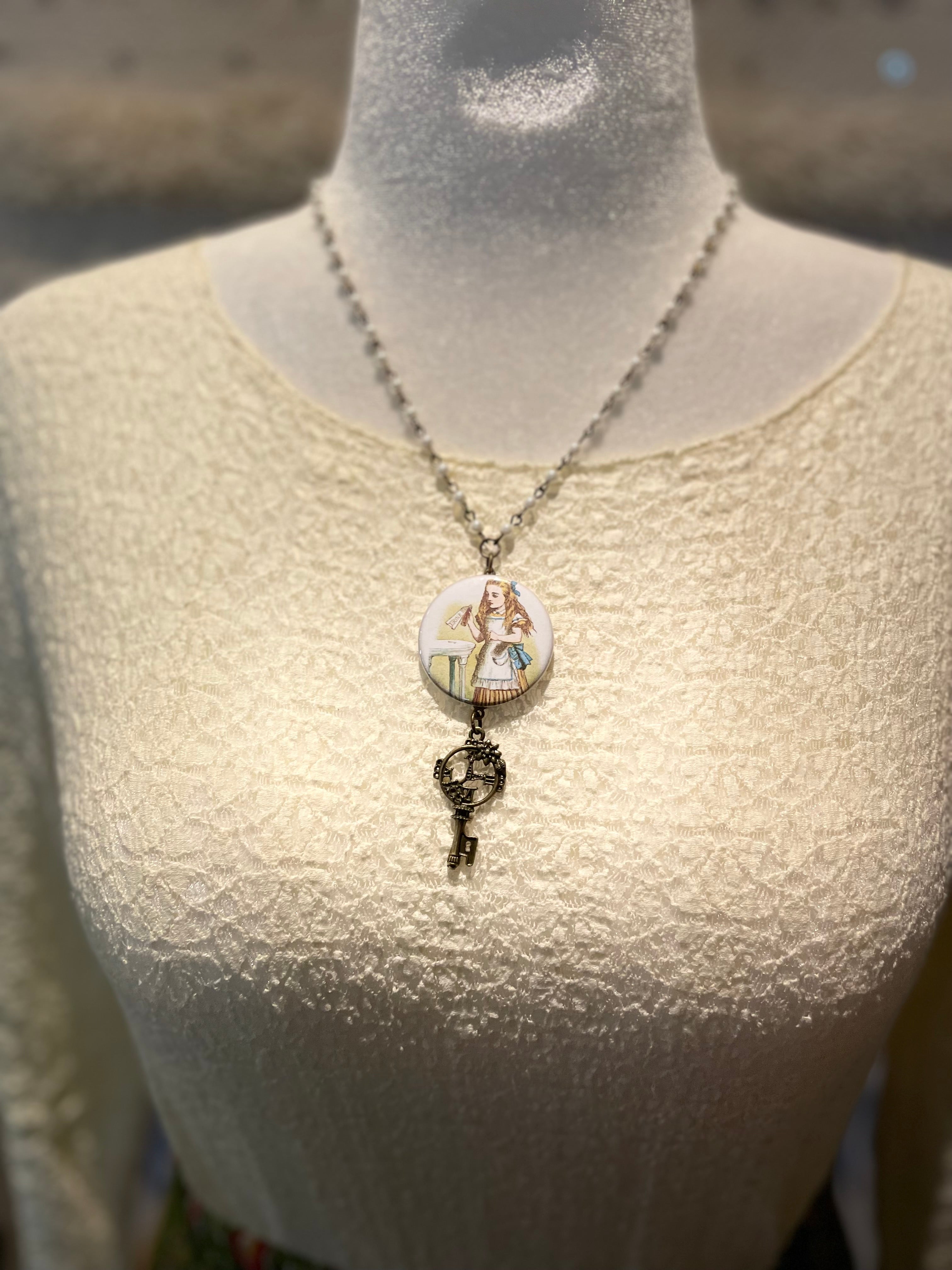 Drink Me Button Necklaces by Gina