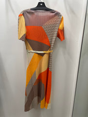 Retro Sunset Pleat Maxi Dress