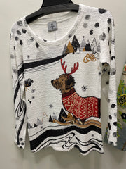 Super Soft Pullover in Ginger-Sleigh Print by Inoah