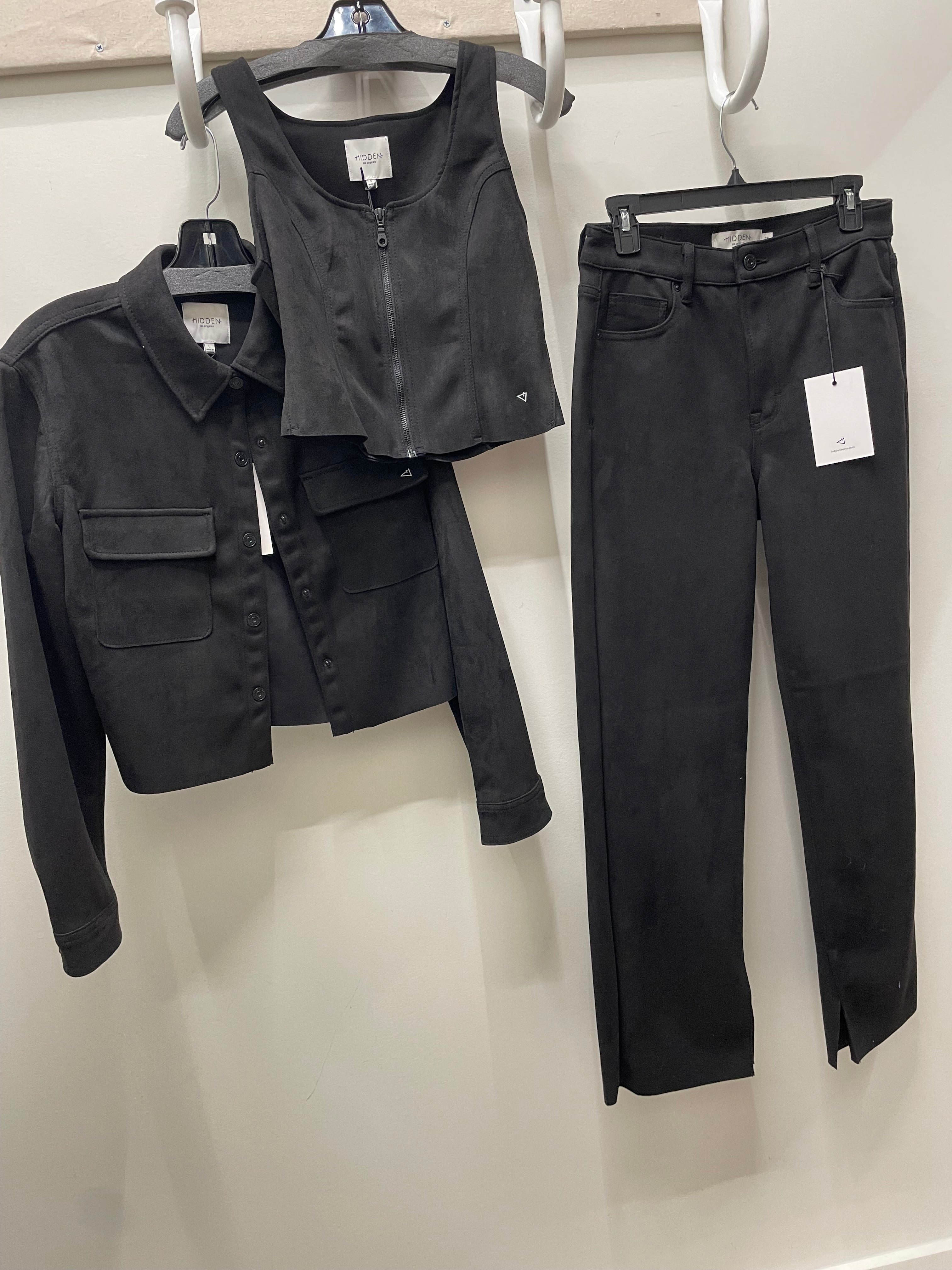 Shrunken Suede Button-Up Shirt by Hidden Jeans