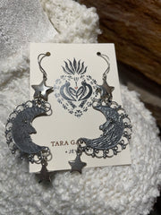 Fancy Moon and Star Earrings by Tara Gasparian
