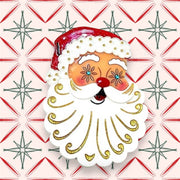 Starry Eyed Santa Brooch Lipstick & Chrome Robin Boutique
