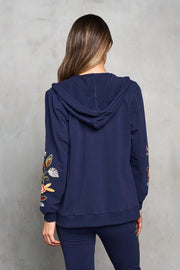 French Terry Embroidered Zip Hoodie by Paparazzi