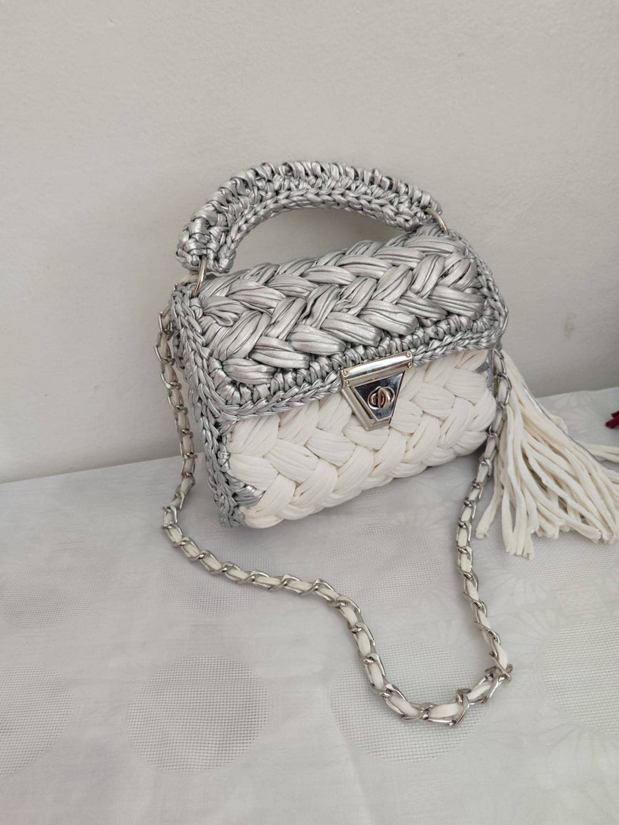 CHQEL Evening Clutch Bag for Women, Handmade Crochet Wedding Robin Boutique