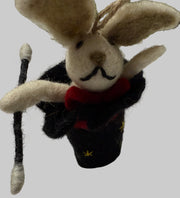 Wool Felt Christmas Ornament- Bunny Magician Robin Boutique