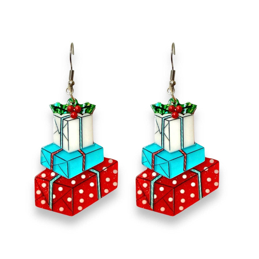 Christmas Happy Mail Earrings by 50's Vintage Dame x Lipstick & Chrome Robin Boutique