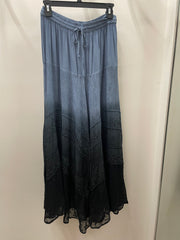 Embroidered Maxi Skirt w/Chiffon in Ombre