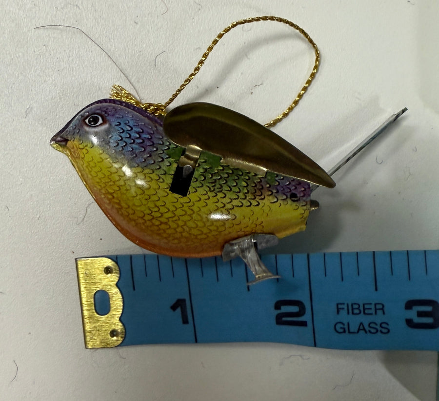 Metal Tin Bird Ornaments Mechanical Moving Parts Robin Boutique