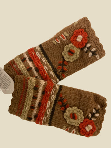 Wool Lined Gloves with Crochet Details by Yak N Yeti Robin Boutique