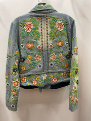 Lucinda Embroidered Denim Motorcycle Jacket by Aratta - Robin Boutique