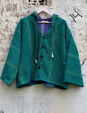 Half Moon Cropped Hooded Jacket by Kantha Bae - Robin Boutique-Boutique 