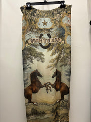 Born To Run Scarf with Wild Horse & Floral Print by Market of Stars Robin Boutique
