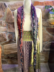 Boho Mixed Tassel Handmade Scarf Necklace