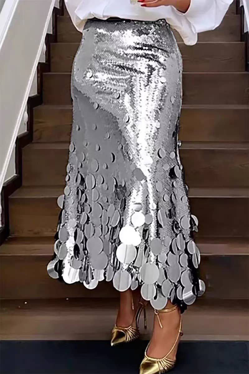 Heavy Sequined Evening Skirt Robin Boutique