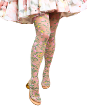 Heart Floral Sheer Thigh High Stocking by Sock Candy Robin Boutique