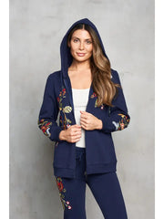 French Terry Embroidered Zip Hoodie by Paparazzi