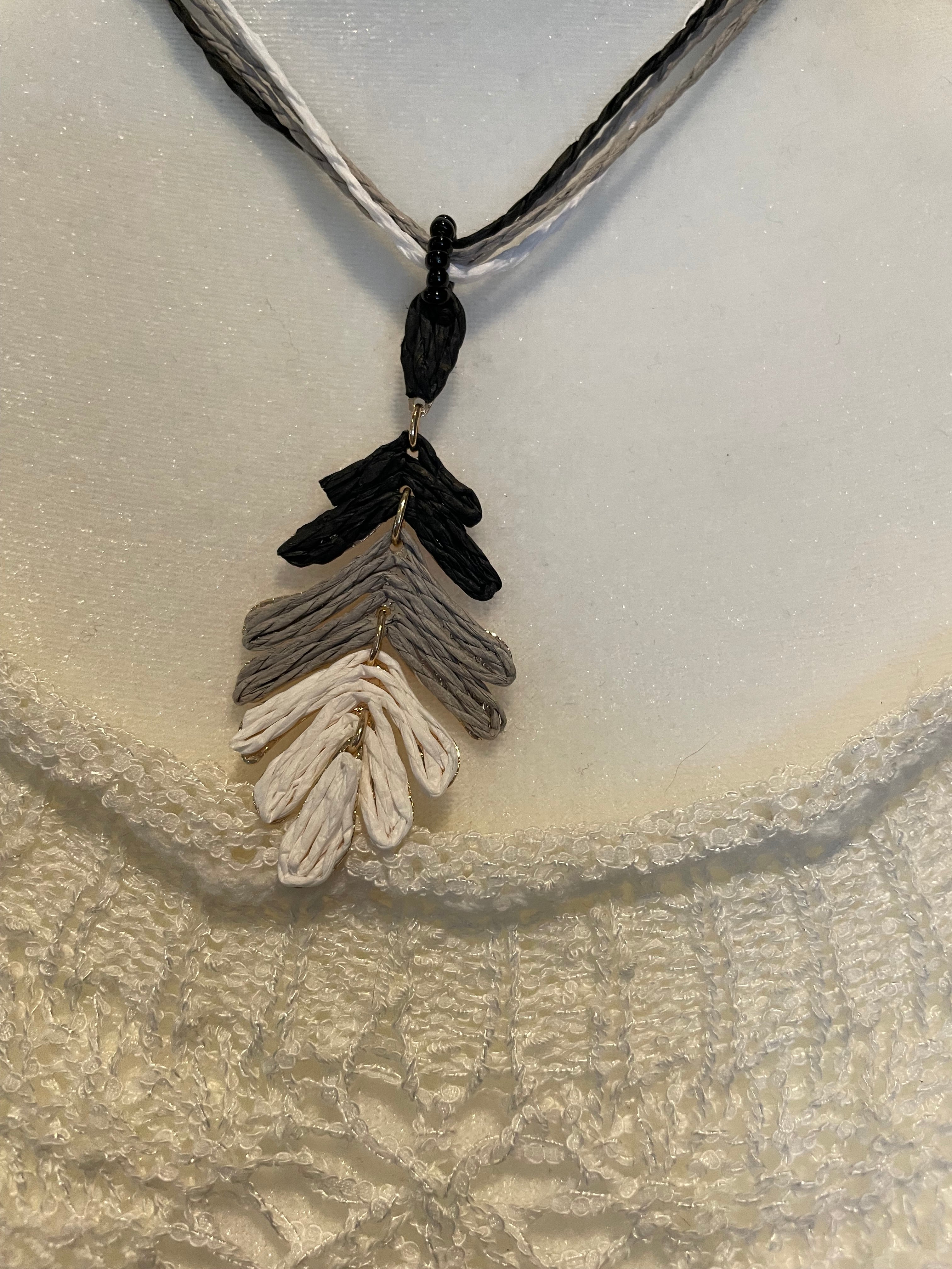 Rattan Palm Leaf Necklace