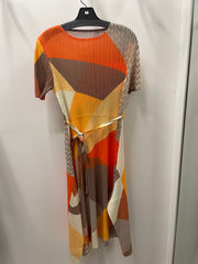 Retro Sunset Pleat Maxi Dress