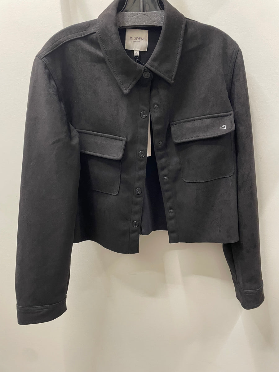 Shrunken Suede Button-Up Shirt by Hidden Jeans