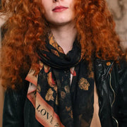 Heart of Gold Scarf with Swallows & Sacred Heart by Market of Stars Robin Boutique