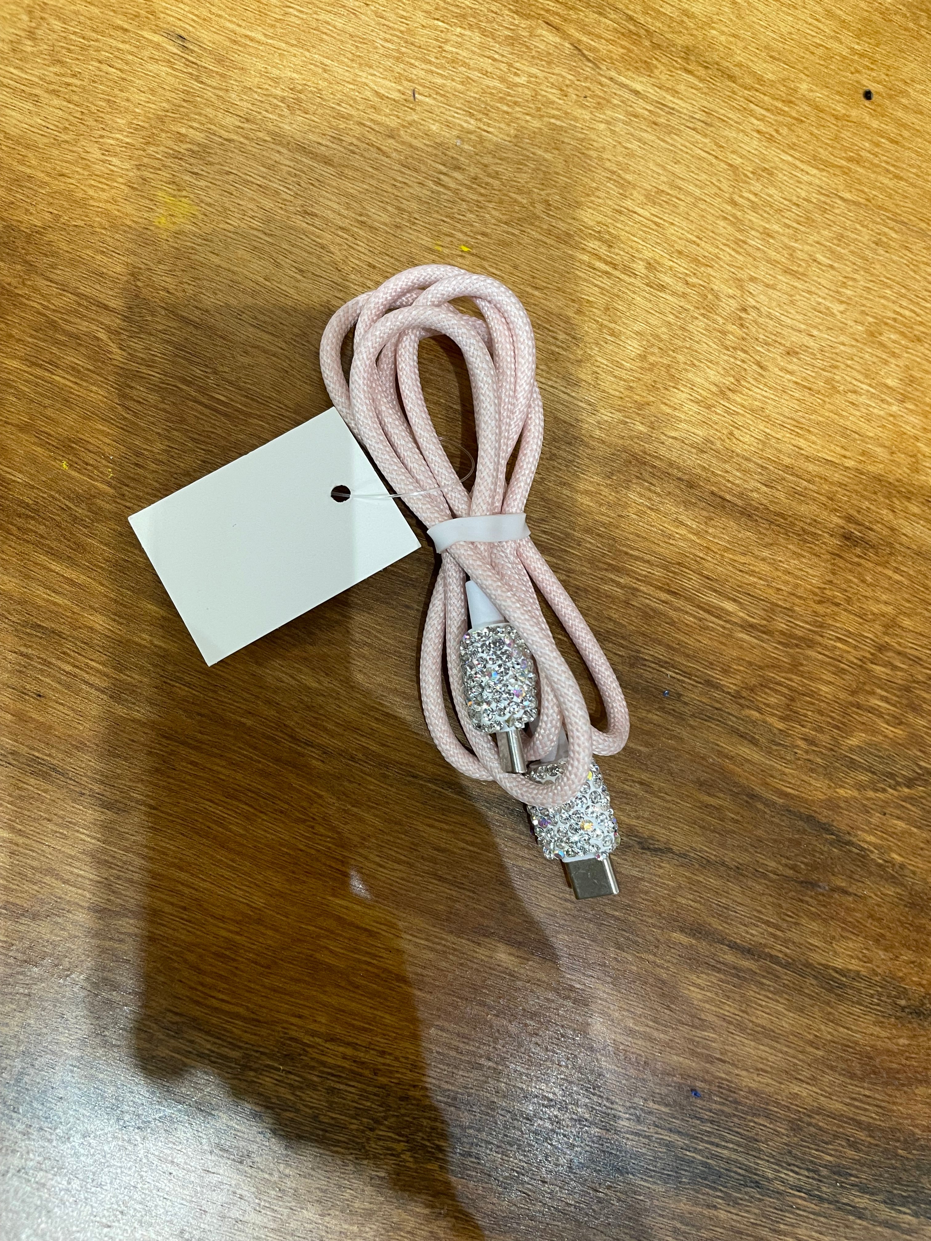 Rhinestone USb-C Phone Charge Cord
