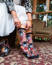 Bride of Frankenstein Shimmer Sheer Crew Sock