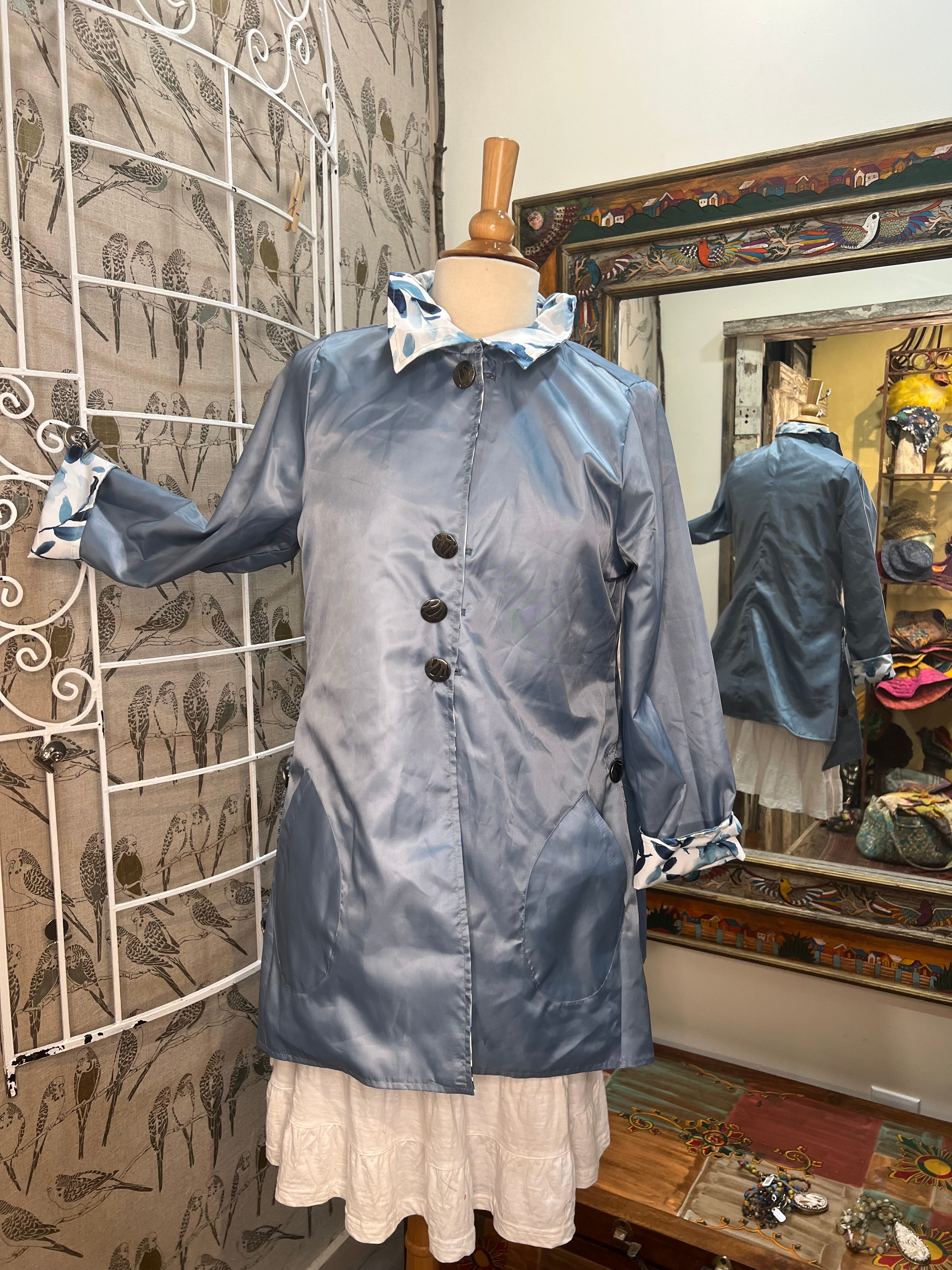 Blue Fern Water Repellant Reversible Coat