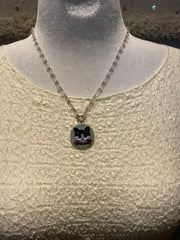 Vintage Cat Button Cameo Necklace by Gina