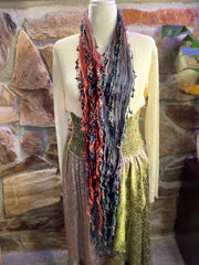 Boho Mixed Tassel Handmade Scarf Necklace