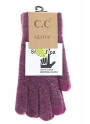Soft Recycled Yarn Gloves by C.C. Beanie with touch screen G-2075