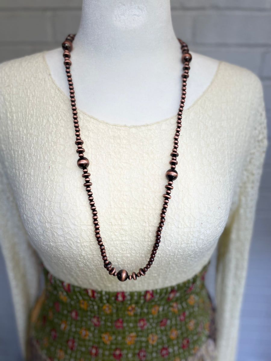 Mixed Round Saucer Navajo Pearl Necklace