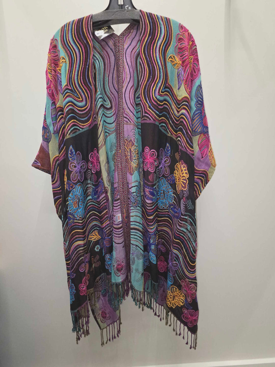 Rainbow Floral Embroidered Reversible Tapestry Jacket