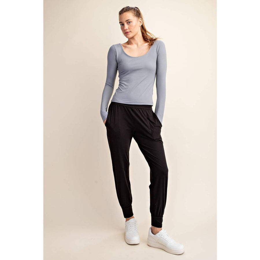 RECYCLED BUTTER ROUND NECK TOP T9967 Robin Boutique