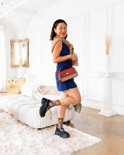 Teddy Bear Ruffle Black Sheer Crew Sock