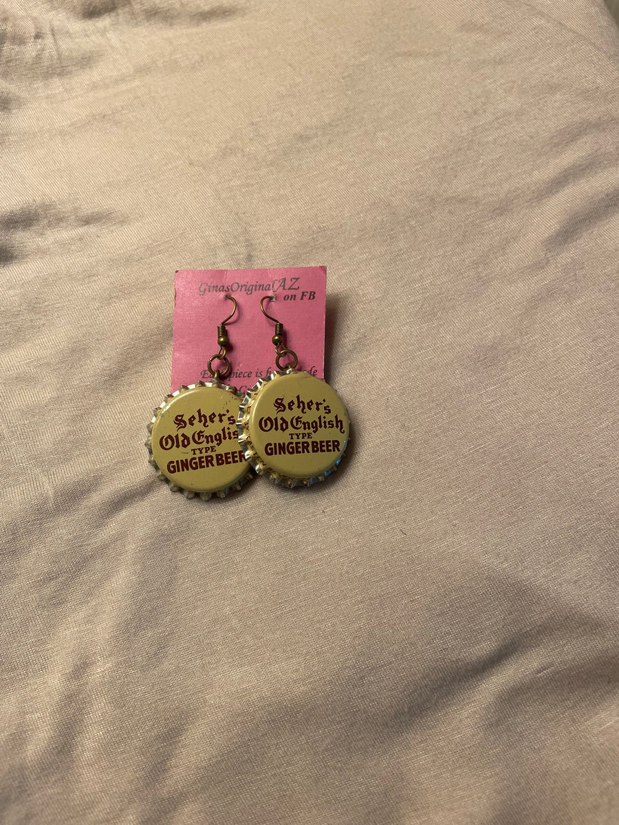 Bottle Cap Earrings by Gina