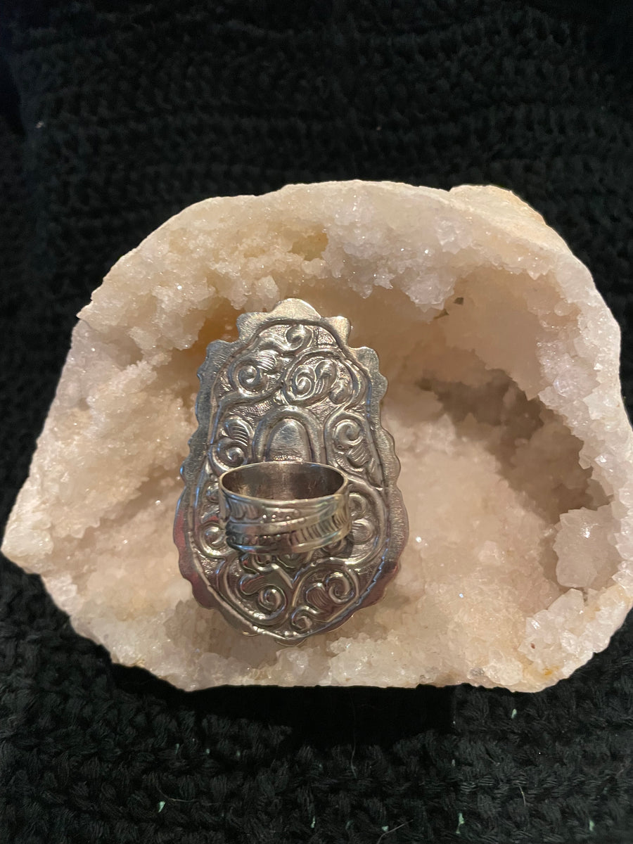 Crystal Buddha Adjustable Ring