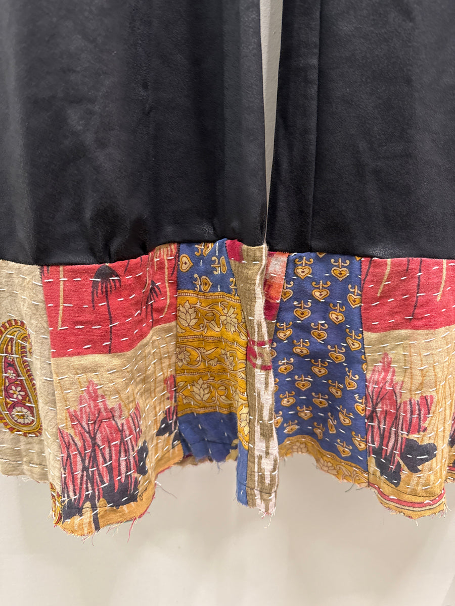 (Robin) collaborated M.Rena Faux Antiqued Leather Kantha Bell Pants