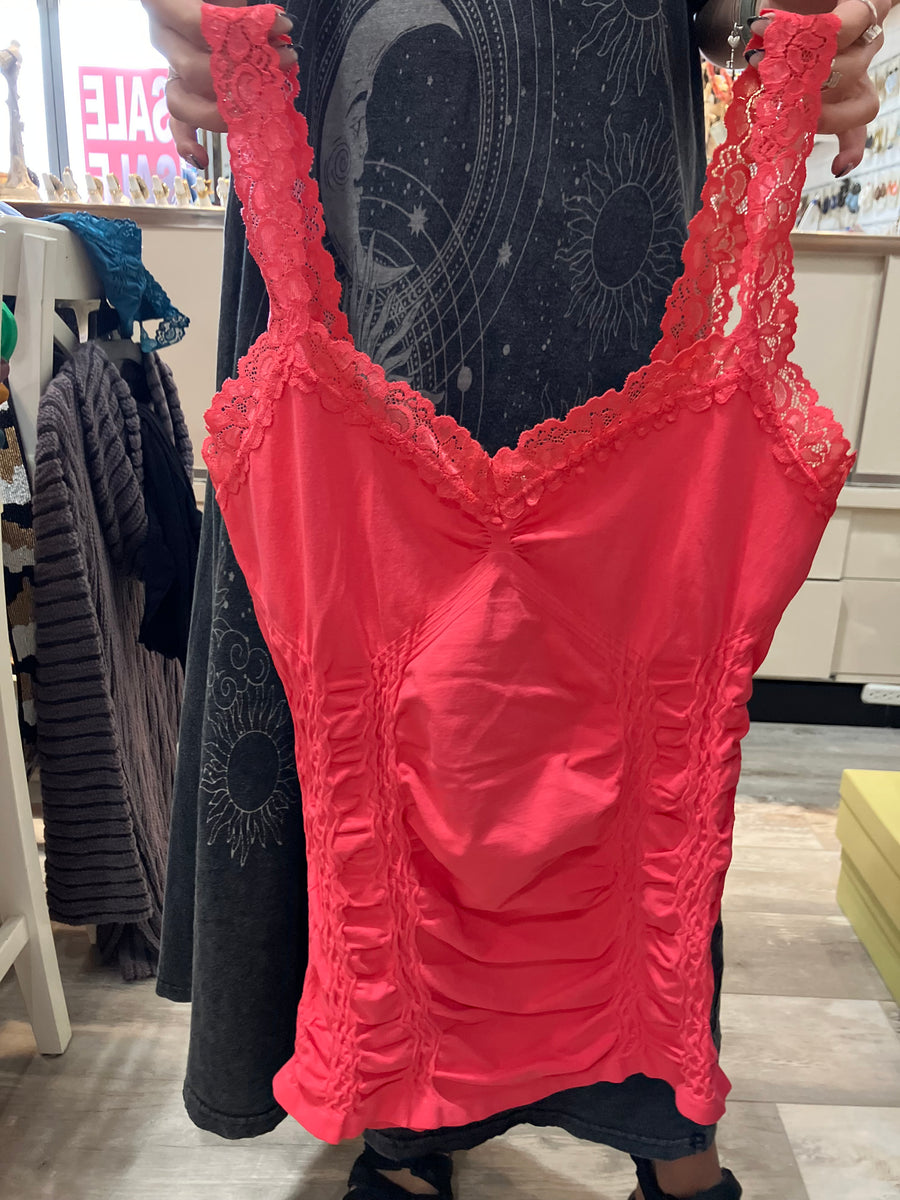 Seamless Laced Corset Camisole in Electric Rose by M. Rena