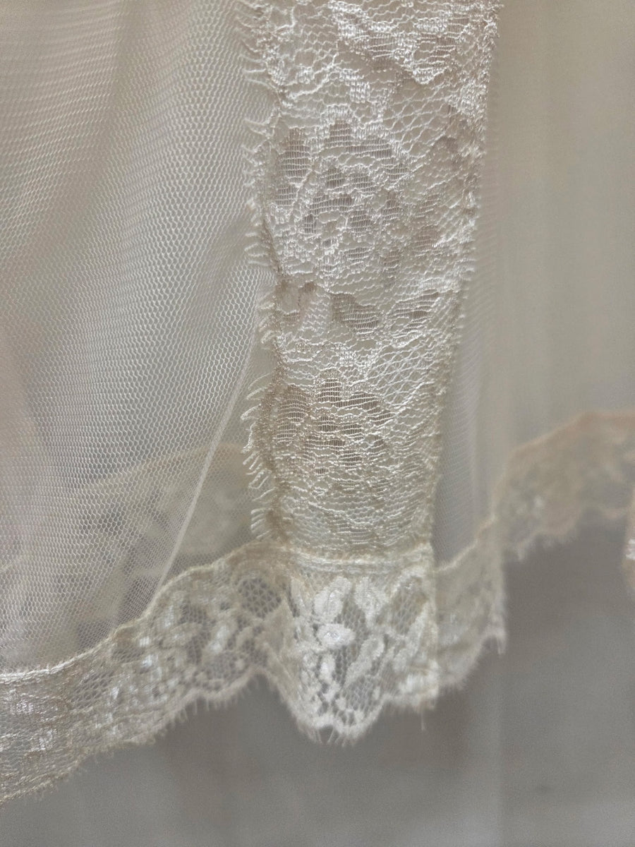 Natural Mesh Skirt with Butterfly Appliques