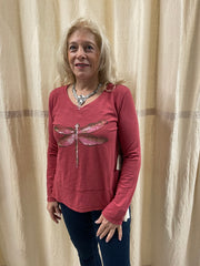 Destination Dragonfly Step Hem Boxy Tee by Escape