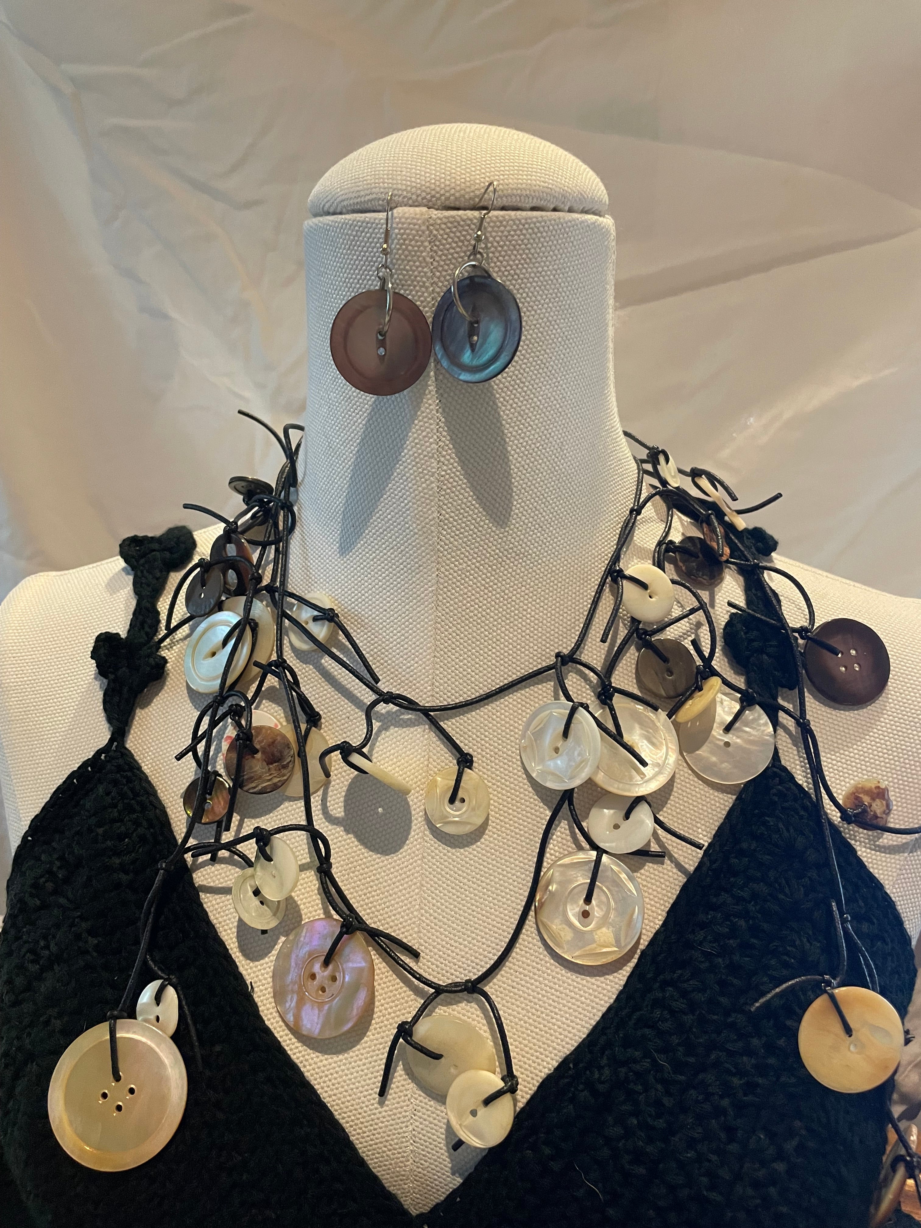 Pearl Button Earrings by Lori