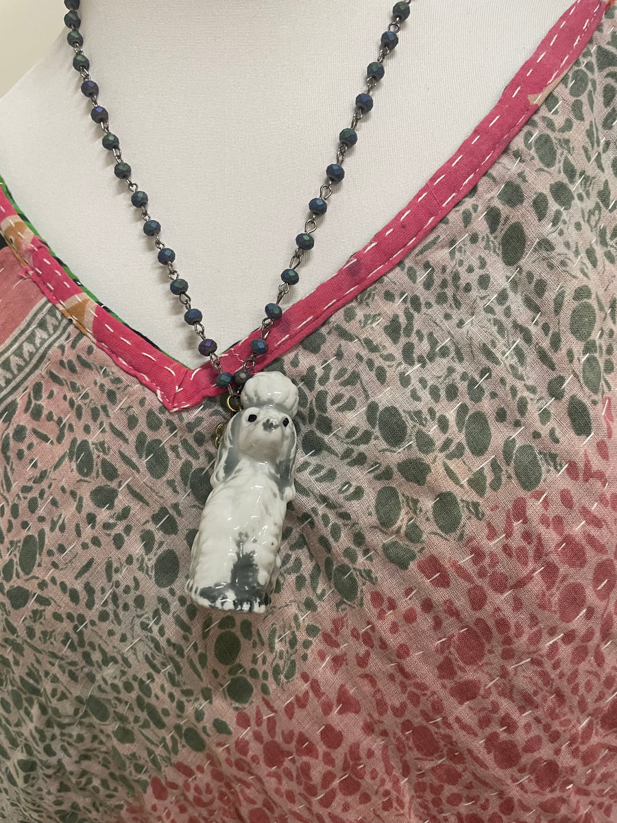 White Poodle Dog Necklace by Gina